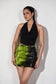 Black &amp; Green Flip Sequin Mini Skirt