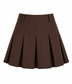 Chocolate Brown Pleated Mini Skirt