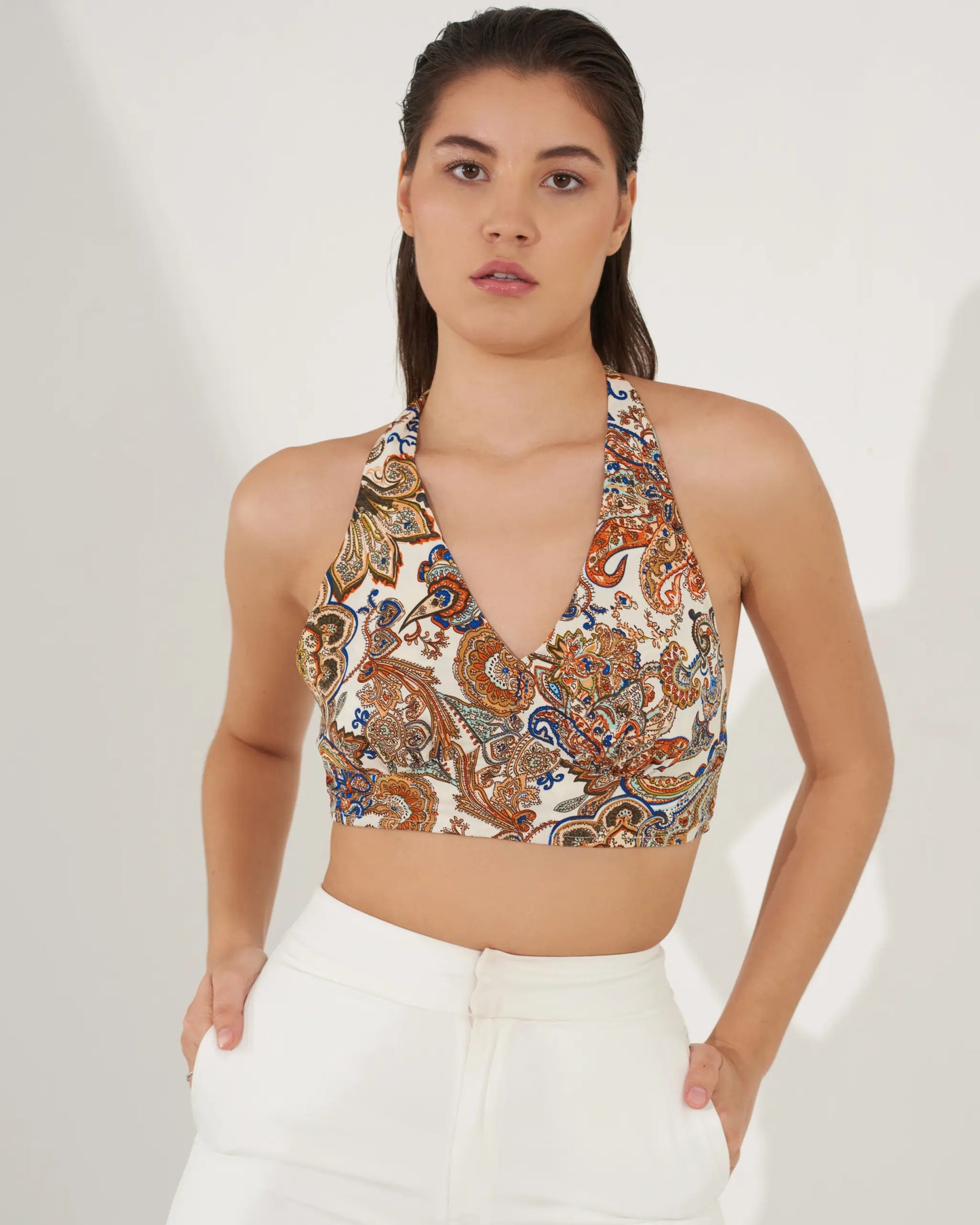 ROYAL SOUL - Halter neck top with a Shrug (Set)