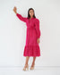 EFFORTLESS ELEGANCE - Hot pink cotton shirt dress