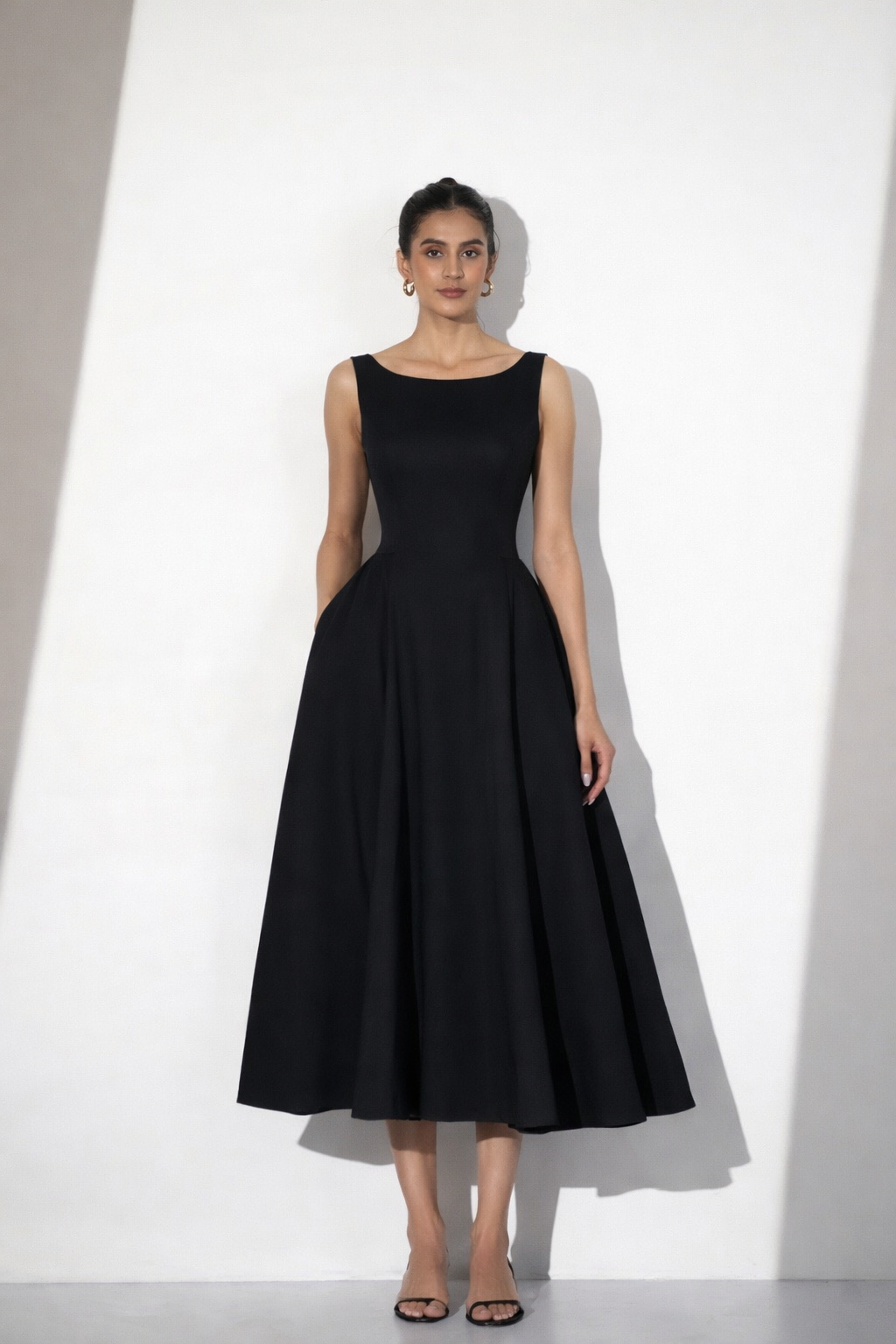 Refined modern black dress