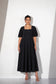 Black Flutter Sleeve Midi Dress