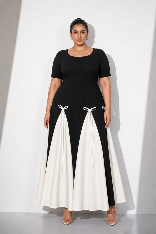 Artistic contrast dress