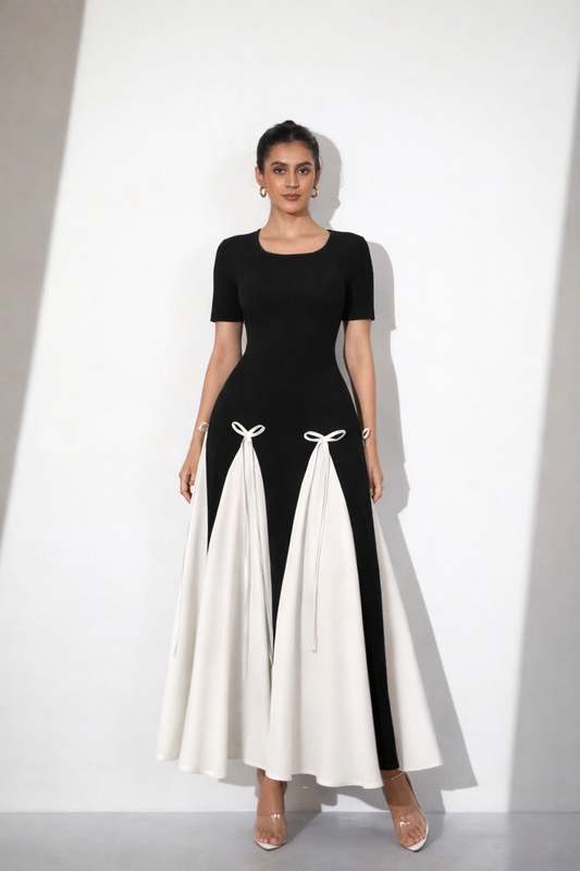 Artistic contrast dress