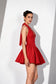 Red Halter Corset Mini Dress