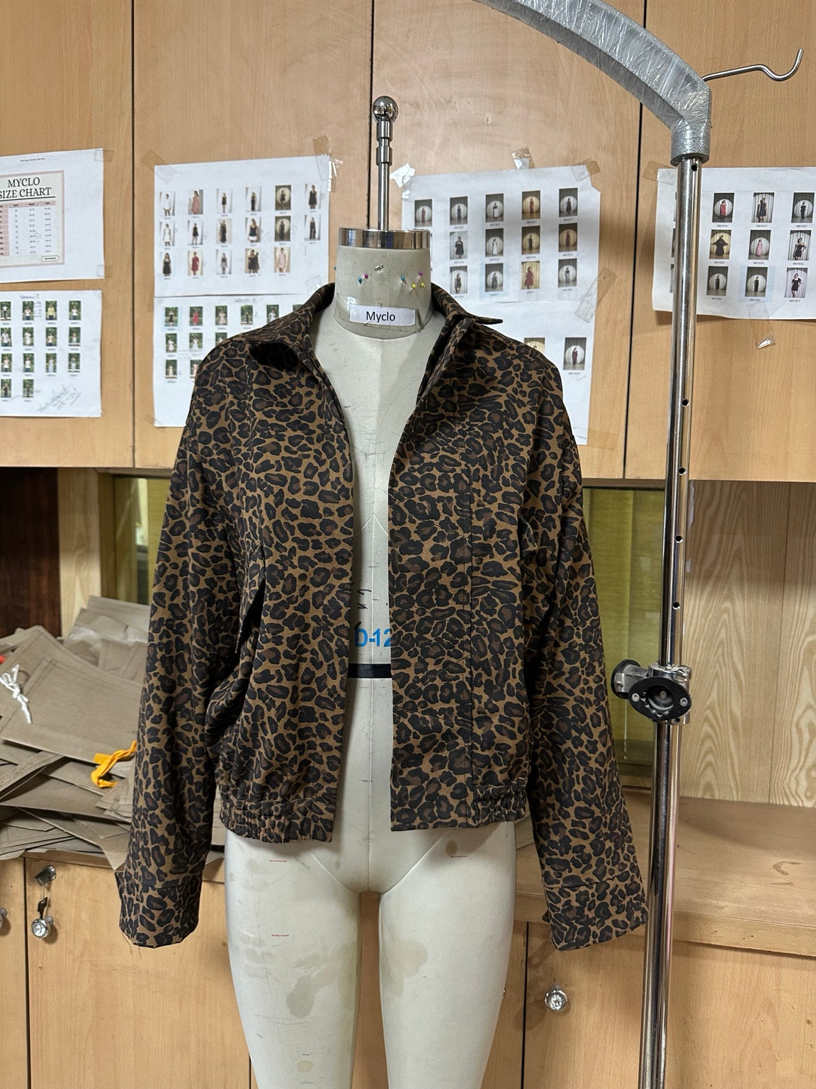 Cheetah Print Denim Jacket & Skirt Set