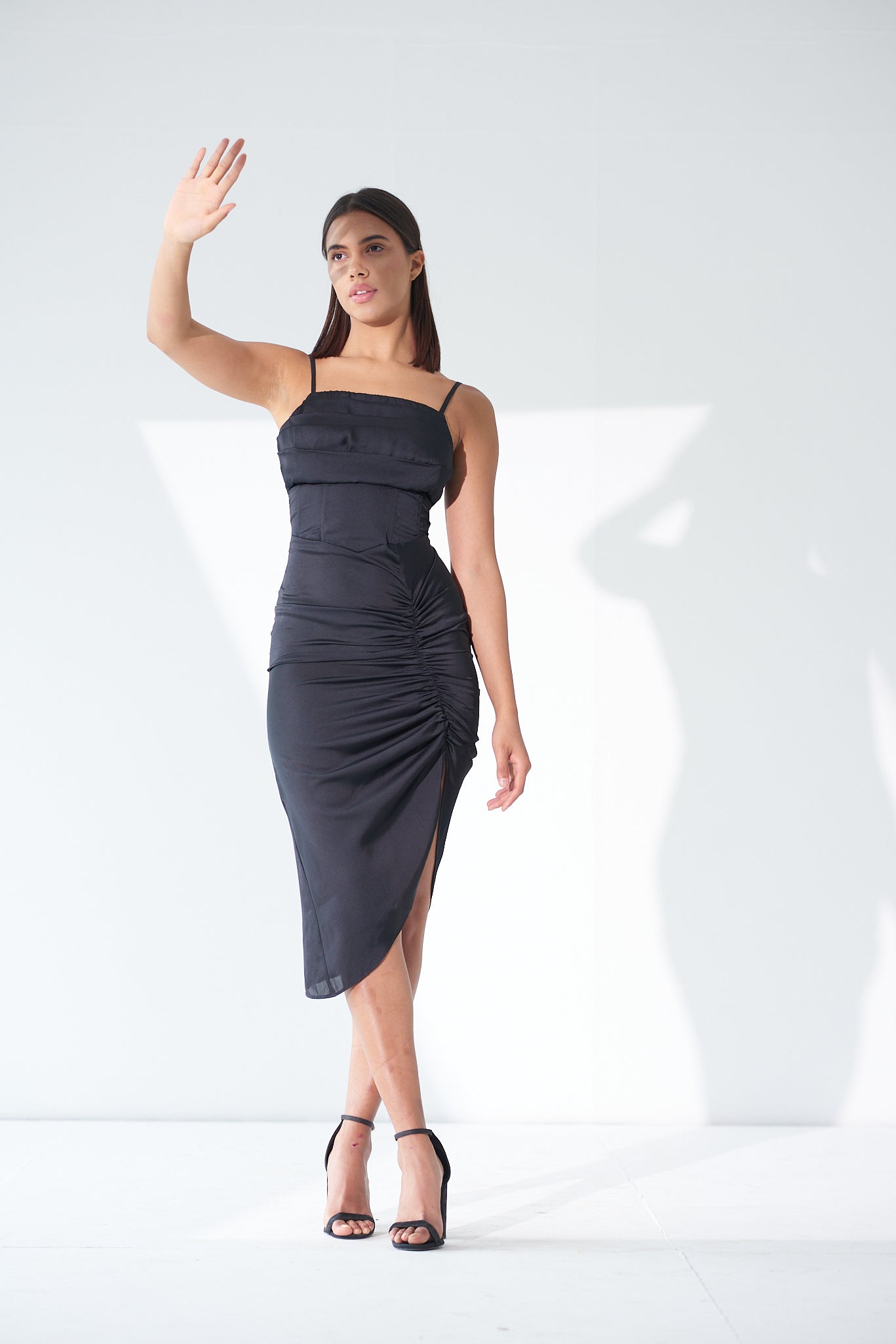 UNCONDITIONAL LOVE - Black satin corset dress