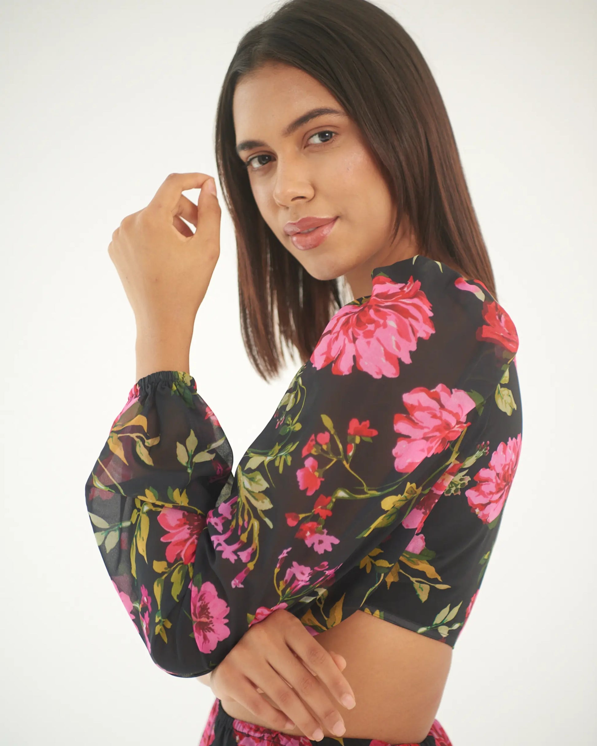 Myclo FLORAL FANTASY – One shoulder floral dress