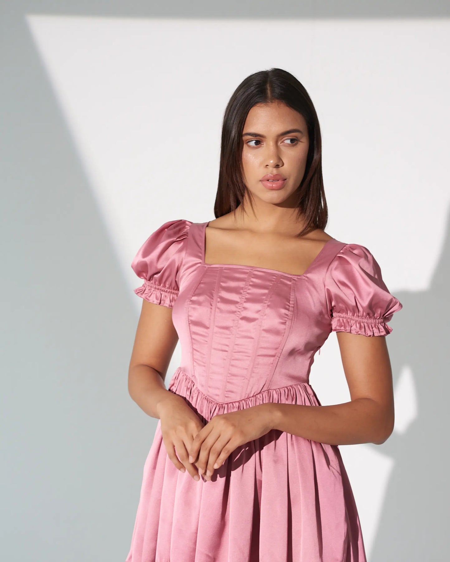 TWIRL GIRL - Satin corset dress.