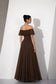 Crimson Romance Brown Georgette Gown