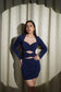NOIR - STRETCHABLE DARK BLUE LYCRA DRESS