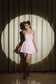 Moonlit Grace - shiny baby pink short dress