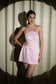 Moonlit Grace - shiny baby pink short dress