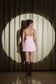 Moonlit Grace - shiny baby pink short dress