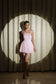 Moonlit Grace - shiny baby pink short dress