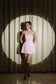 Moonlit Grace - shiny baby pink short dress