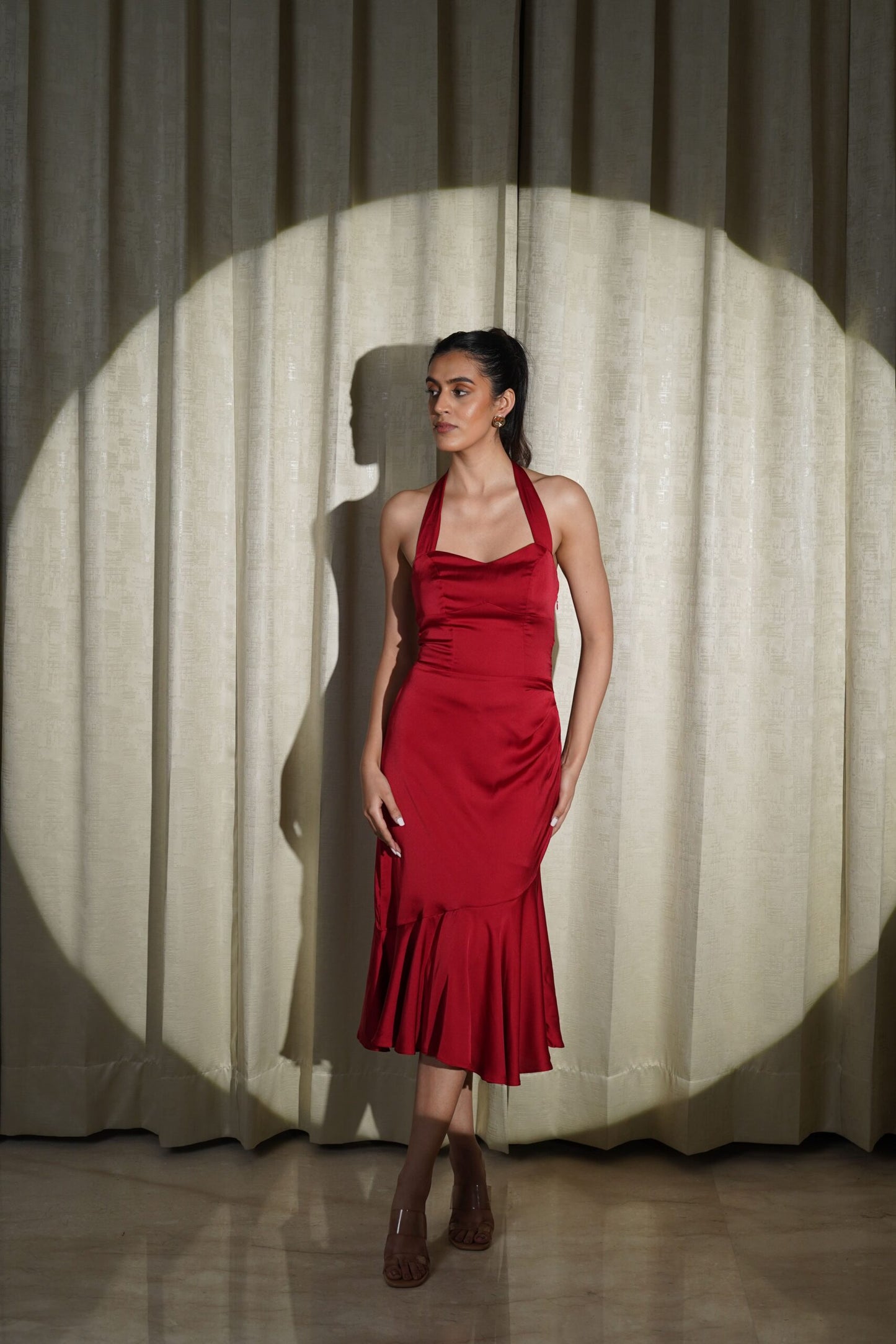 FALLING FOR YOU - SOPHISTICATED MAROON DRESS