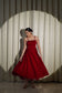 VELVET LOVE - LUXURIOUS MAROON VELVET FLARED DRESS