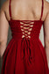 VELVET LOVE - LUXURIOUS MAROON VELVET FLARED DRESS