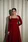 VELVET LOVE - LUXURIOUS MAROON VELVET FLARED DRESS
