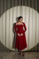 VELVET LOVE - LUXURIOUS MAROON VELVET FLARED DRESS