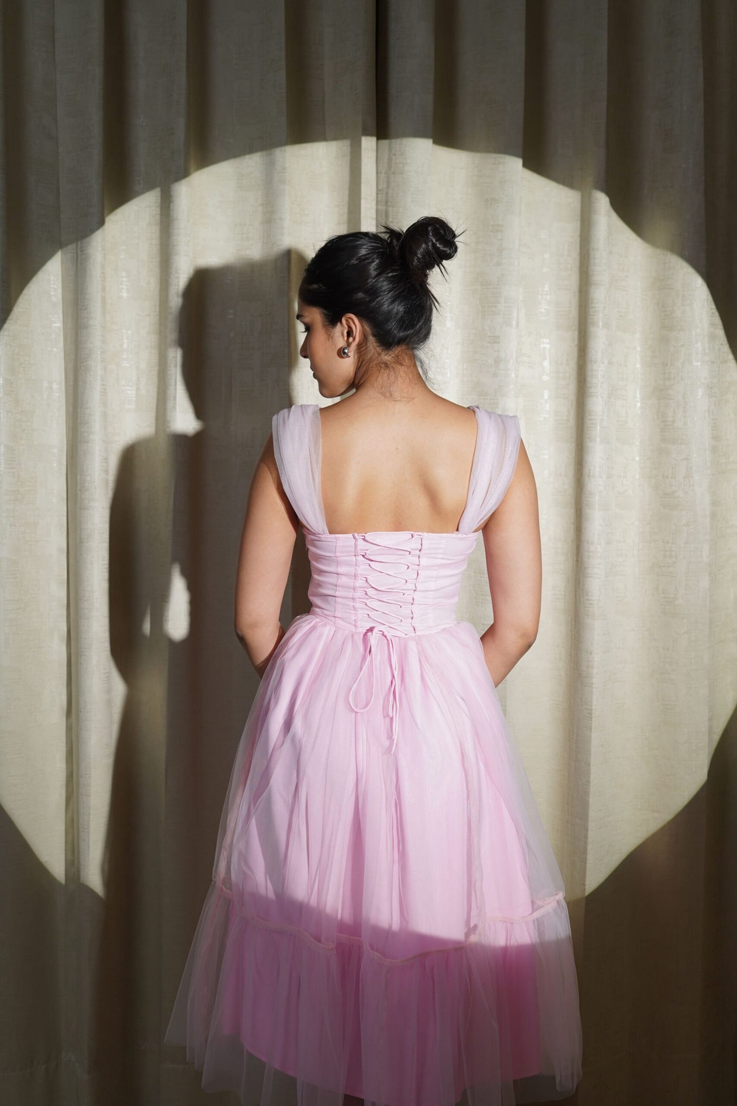 MAJESTIC LOVE - SOFT PINK FLARED DRESS