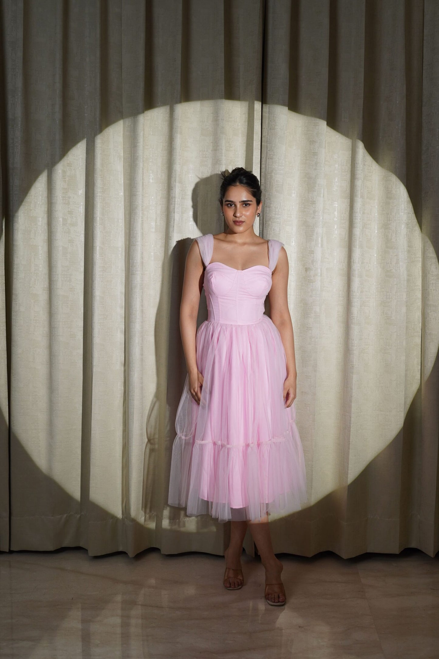MAJESTIC LOVE - SOFT PINK FLARED DRESS