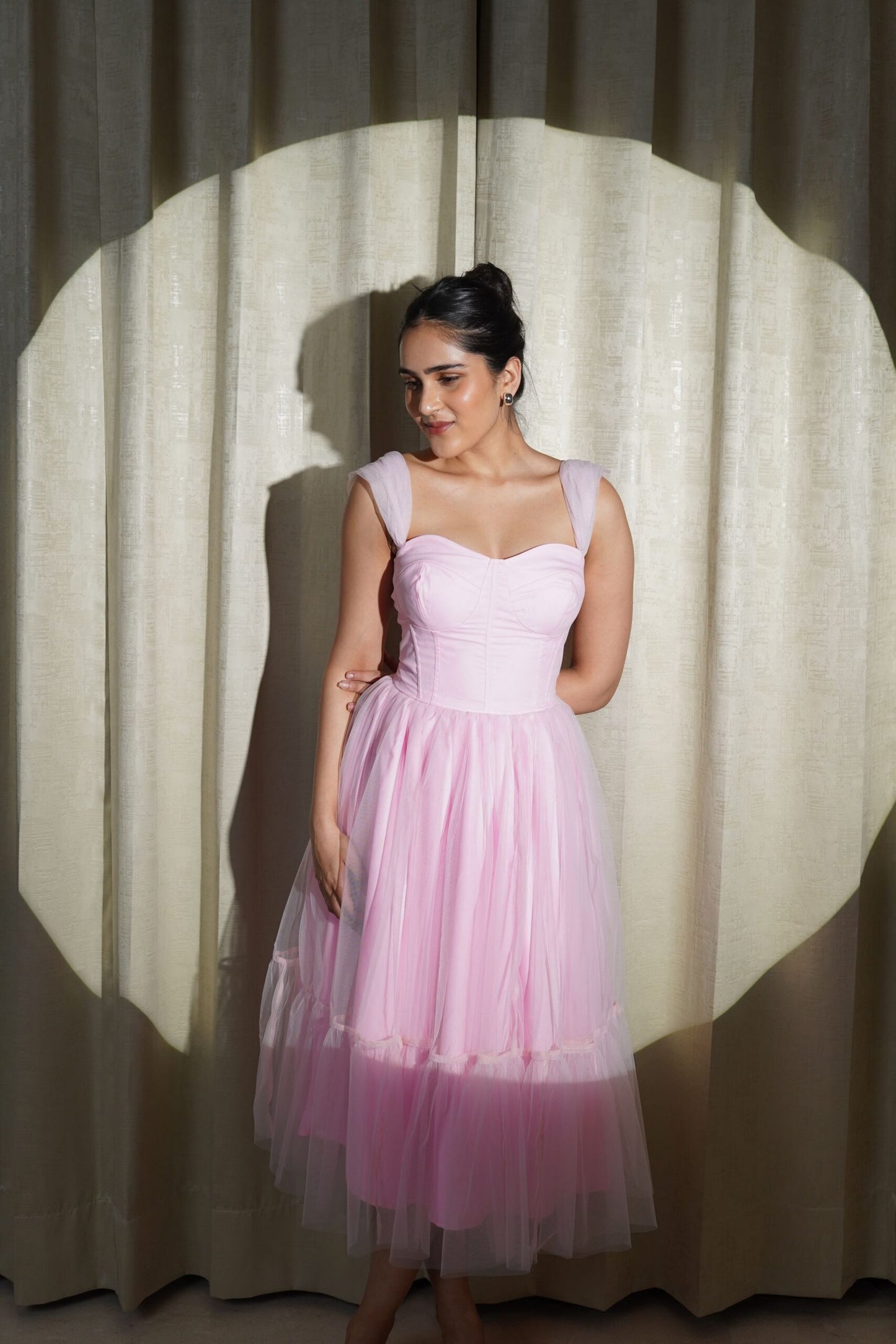 MAJESTIC LOVE - SOFT PINK FLARED DRESS