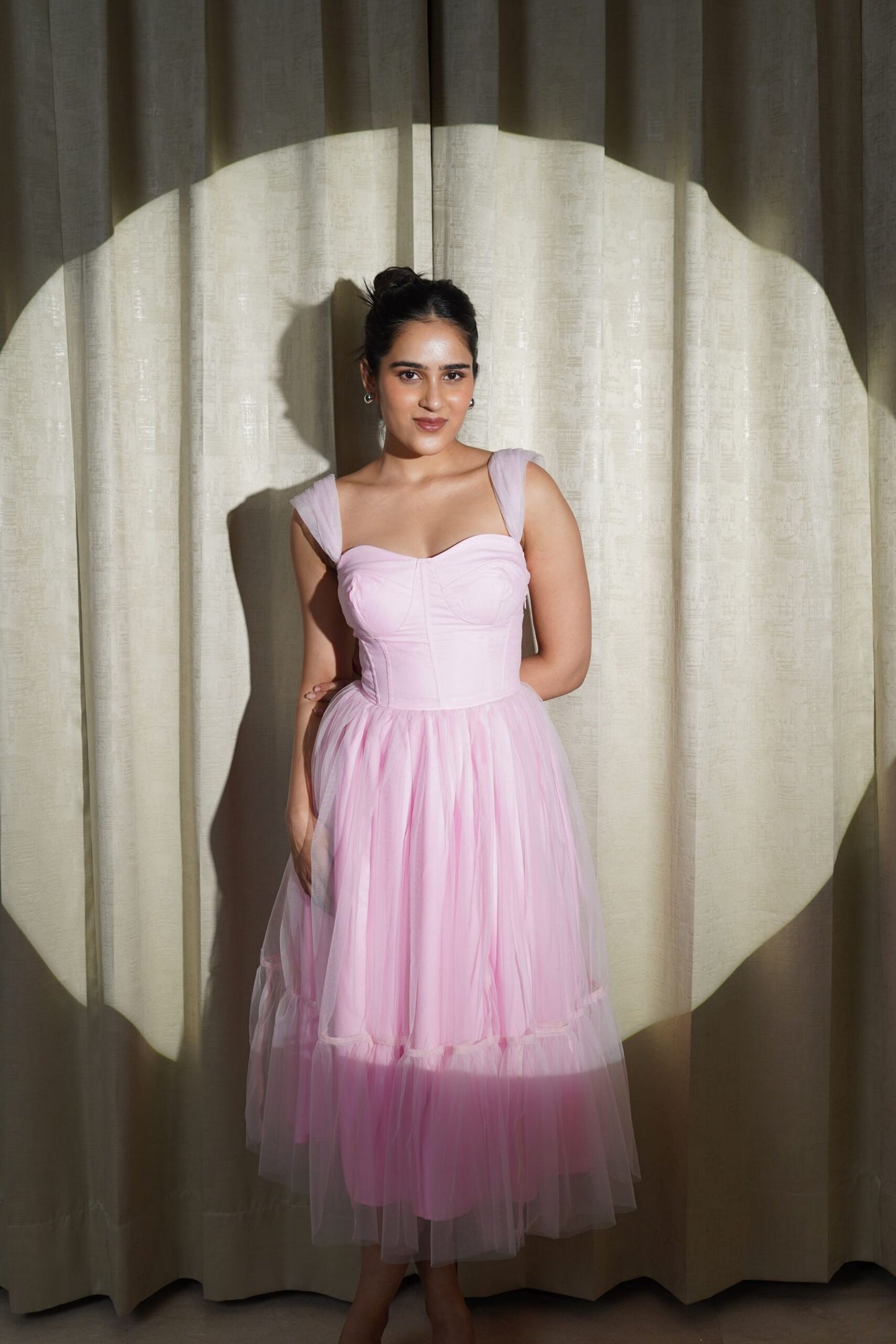 MAJESTIC LOVE - SOFT PINK FLARED DRESS