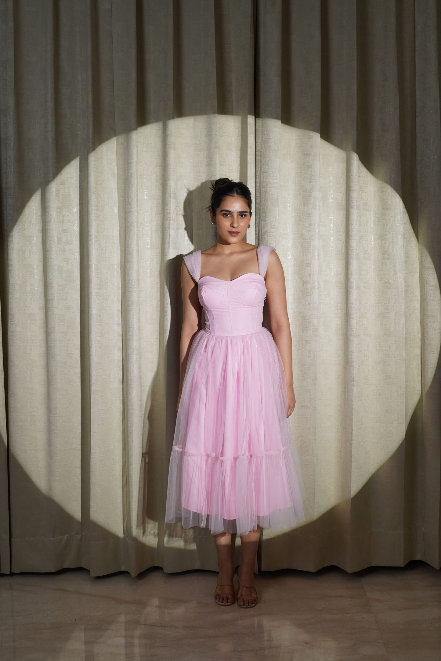 MAJESTIC LOVE - SOFT PINK FLARED DRESS