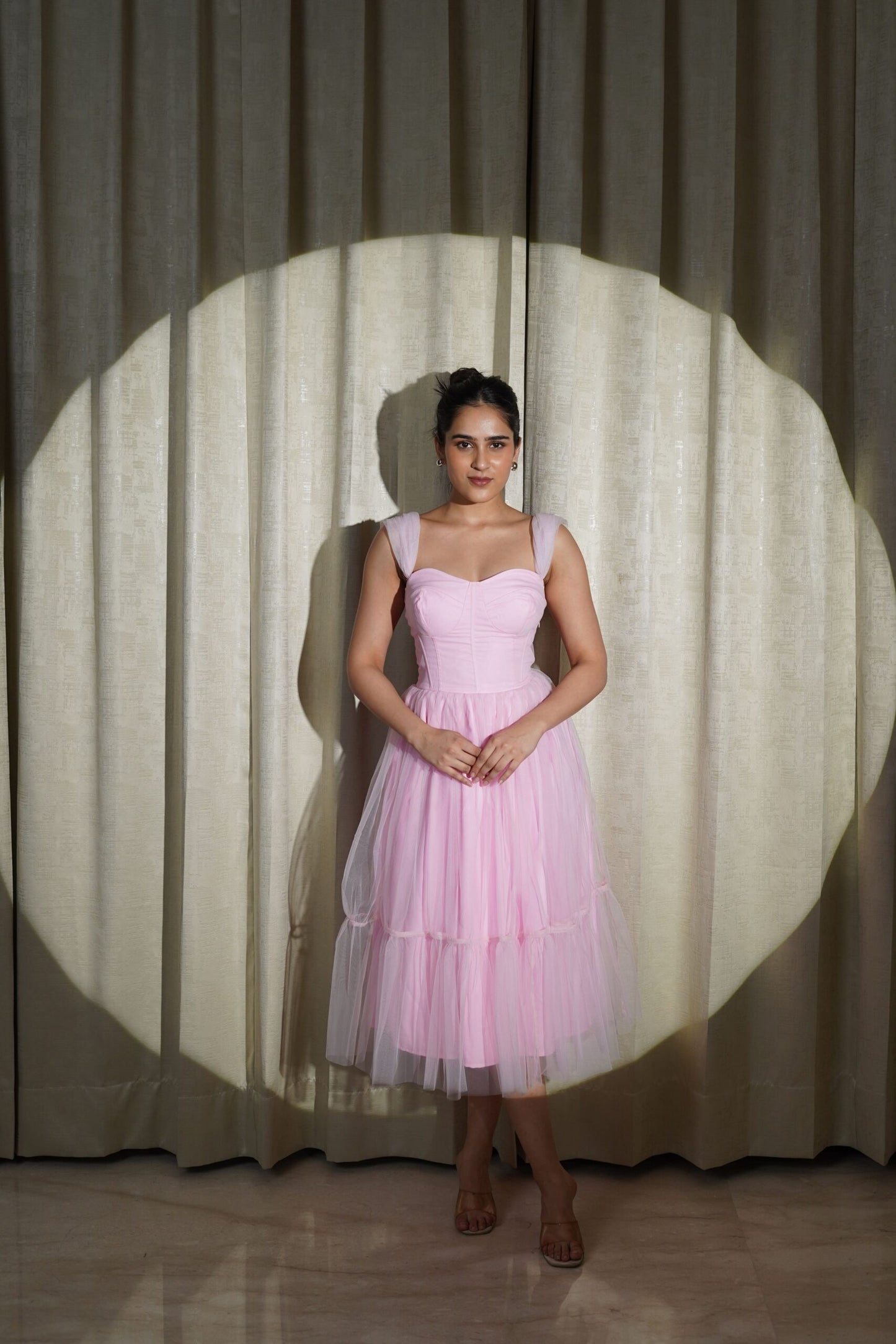 MAJESTIC LOVE - SOFT PINK FLARED DRESS