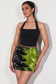 Black &amp; Green Flip Sequin Mini Skirt