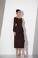 Mocha Cascade Midi Dress