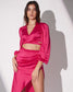 FOREVER FAVOURITE - Hot pink wrap around top with skirt (Set)