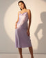 UNSTOPPABLE- Lavender satin cowl neck slip dress