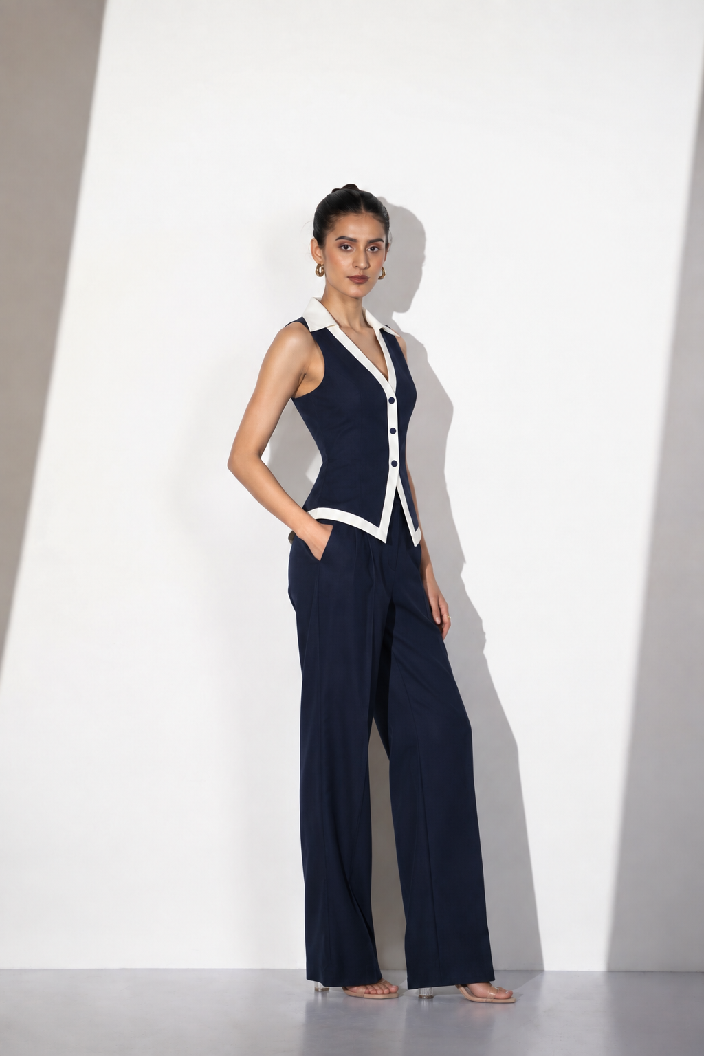 Contrast Waistcoat Co-Ord Set