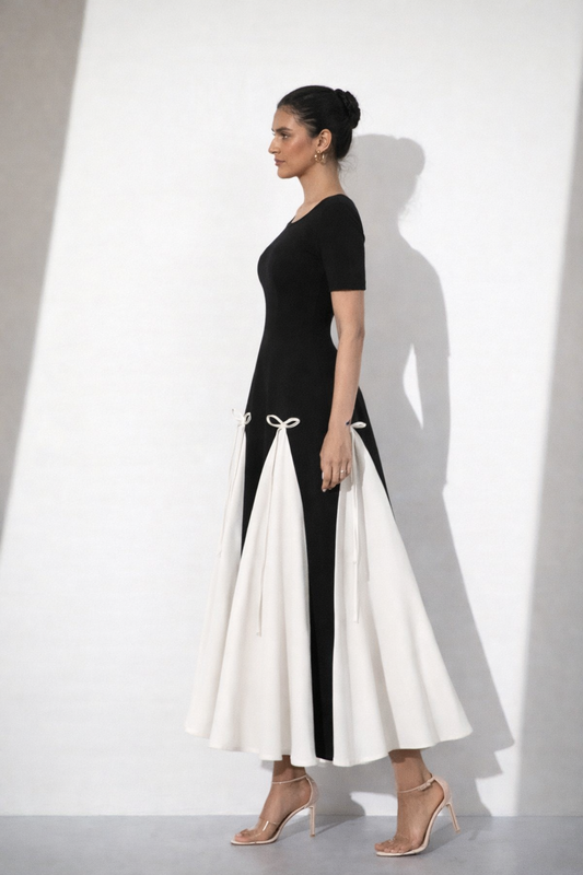 Artistic contrast dress