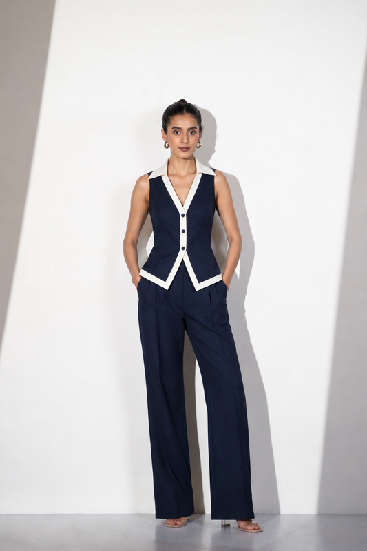 Contrast Waistcoat Co-Ord Set