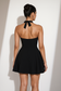 Black Halter Fit & Flare Dress