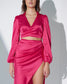 FOREVER FAVOURITE - Hot pink wrap around top with skirt (Set)