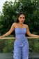 Blue Gingham Top and Wide-Leg Pants Co-Ord Set