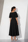 Black Flutter Sleeve Midi Dress