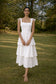White Tiered Midi Dress