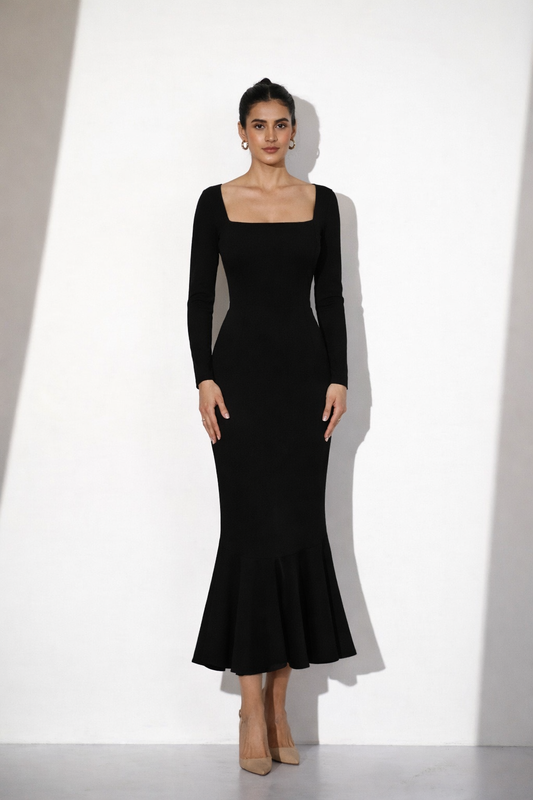 Sleek modern Black dress