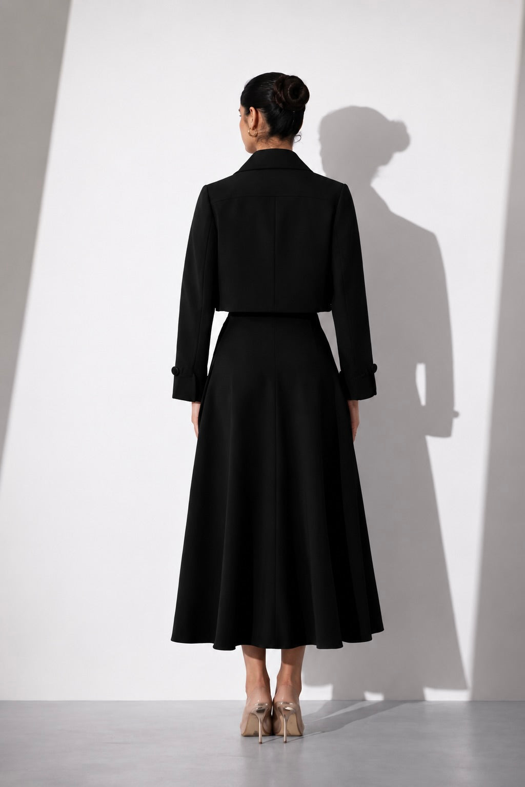 Brown Structured Midi Dress