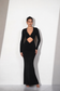 Black Cut-Out Long-Sleeve Maxi Dress