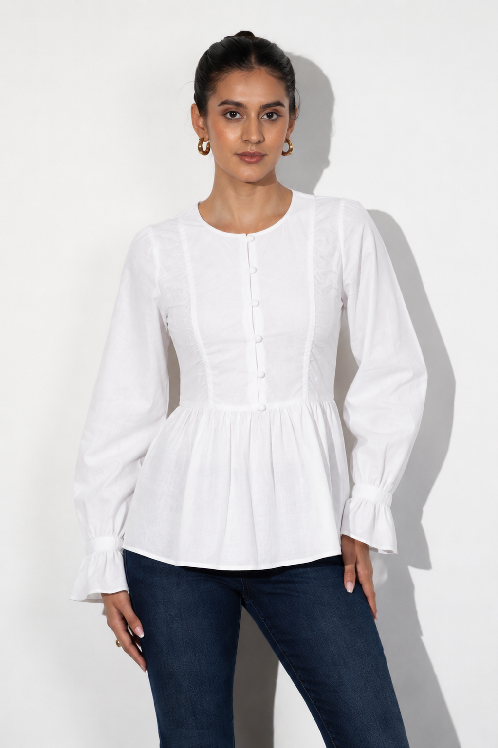 Ivory Bloom Cotton Top