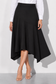 Black Asymmetric Hem Midi Skirt