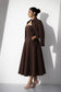 Brown Structured Midi Dress