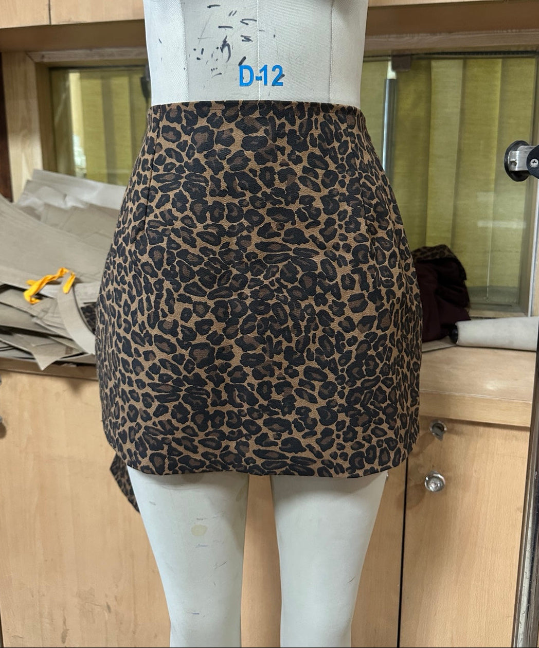 Cheetah Print Denim Jacket & Skirt Set